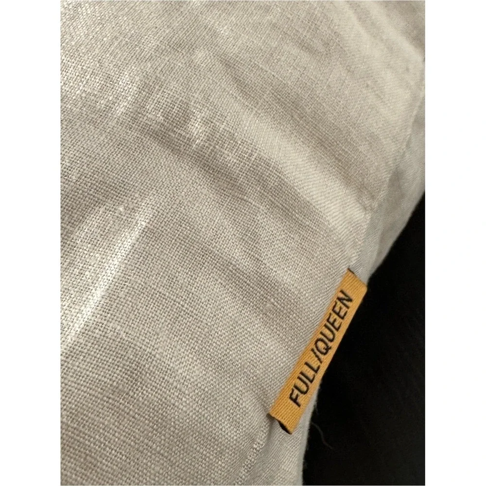 Quince European Linen Duvet Cover Set Full/Queen | Sand | 100% Linen